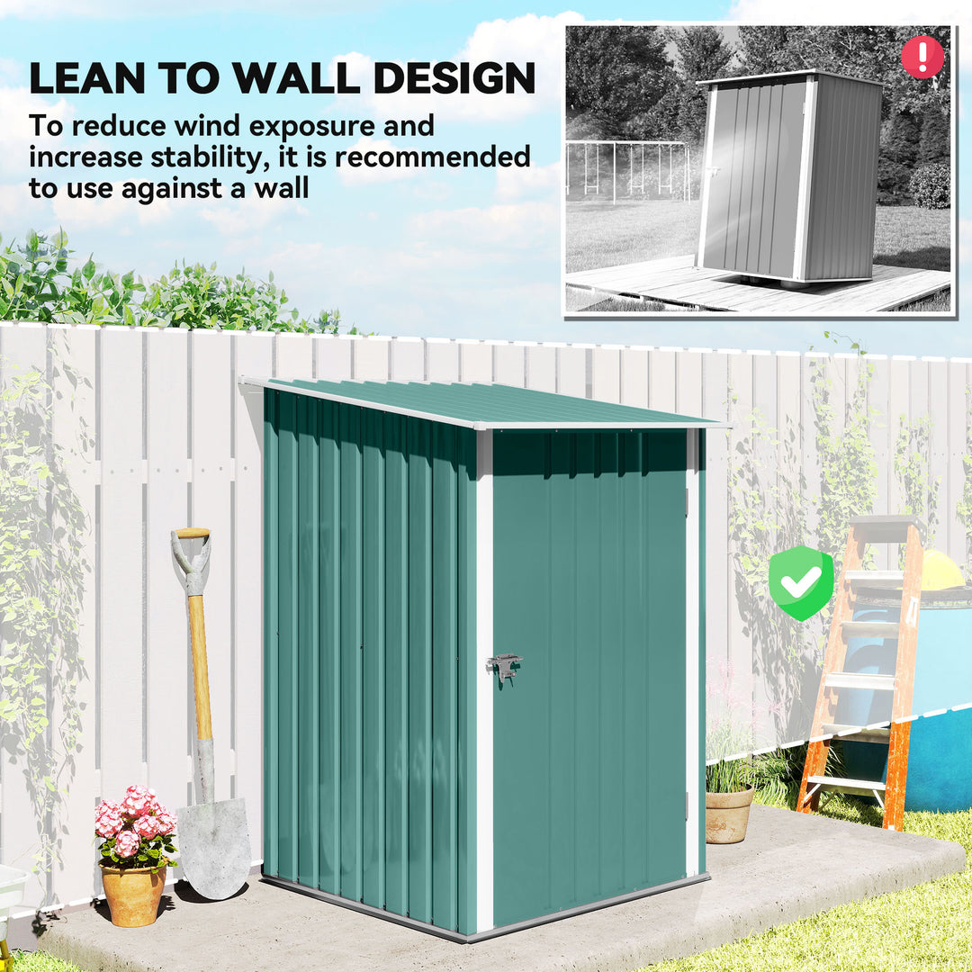 Outsunny Garden Tool Storage Shed, Small Steel Shed with Lockable Door for Garden & Patio, Galvanized Steel Construction, Dark Gray