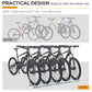 HOMCOM 5-Bike Bicycle Floor Parking Rack Cycling Storage Stand Ground Mount Garage Organizer for Indoor and Outdoor Use Silver