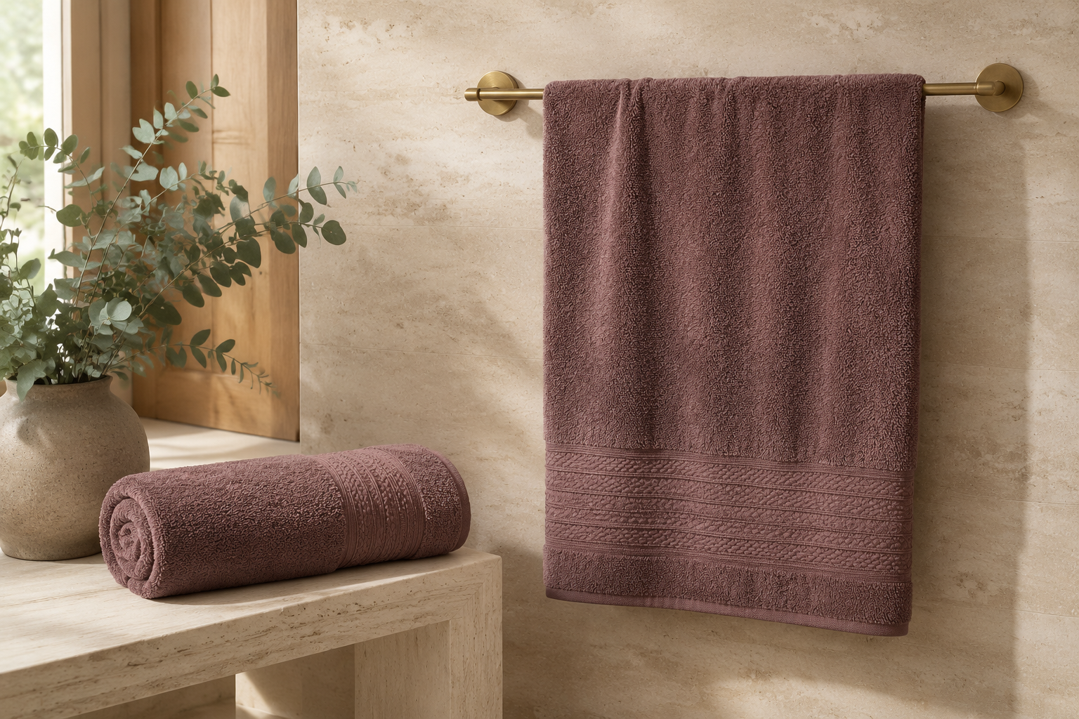 Aarniva Premium Brown Towel Set | Soft & Absorbent | Face, Hand & Bath Towels