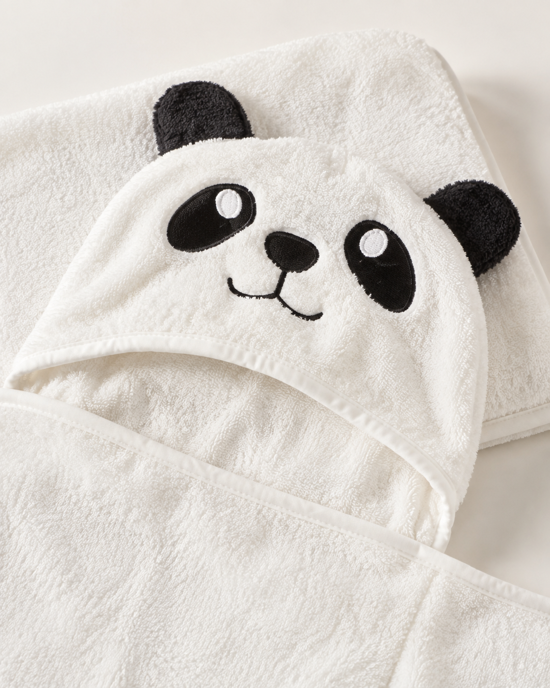 Aarniva Kids Hooded Bath Towel | Soft & Cozy | Animal & Fun Prints | Panda White