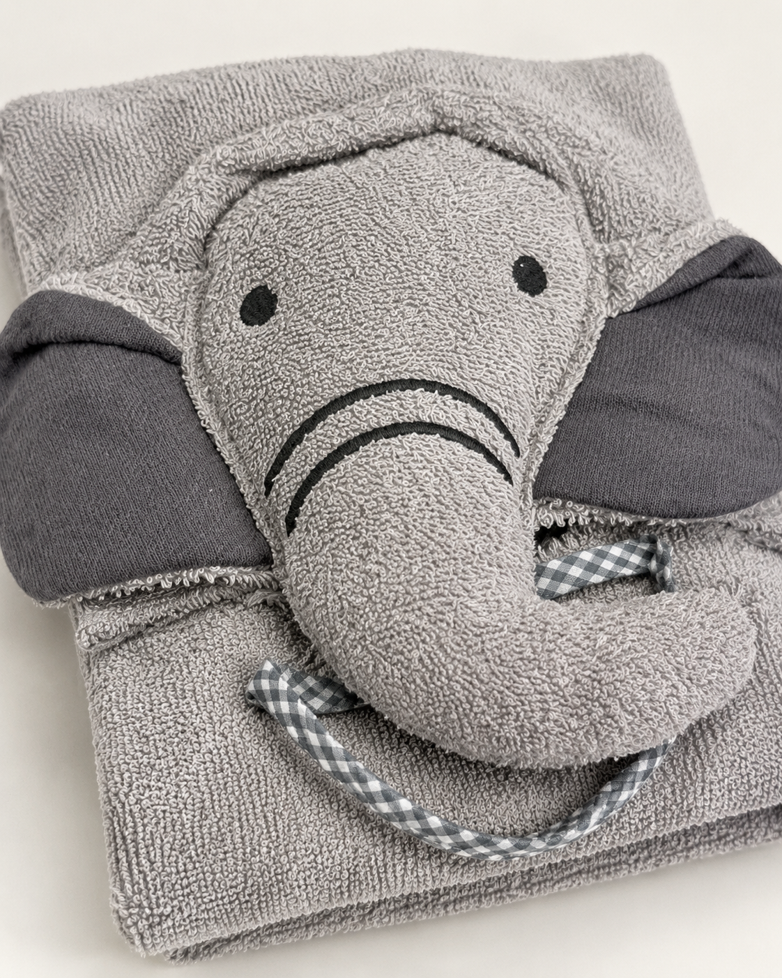 Aarniva Kids Hooded Bath Towel | Soft & Cozy | Animal & Fun Prints | Elephant Grey