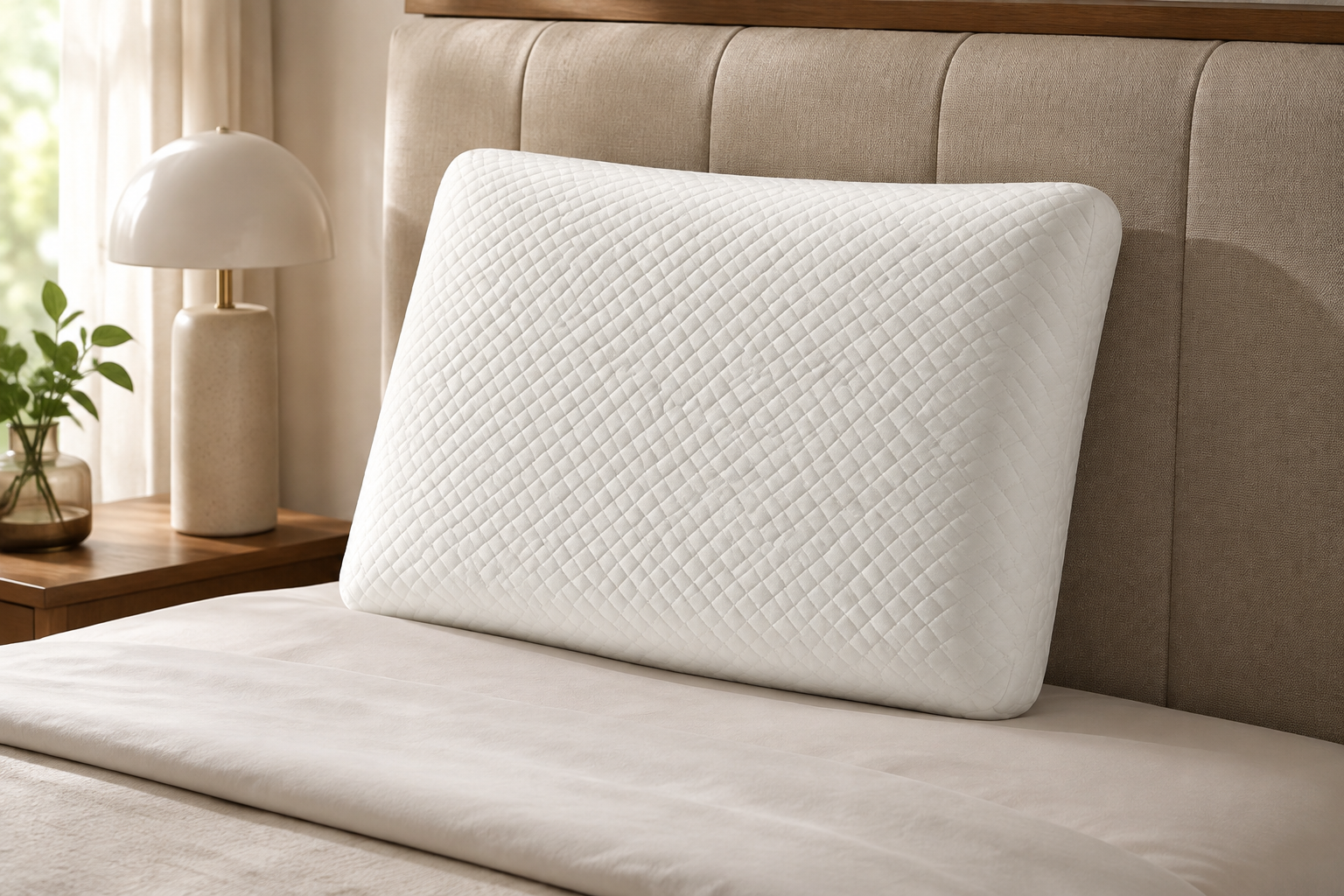 Aarniva Contour Memory Foam Pillow | Ergonomic Head & Neck Support | Pressure-Relieving Comfort | Classic White