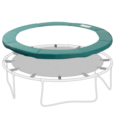 Soozier 14FT Trampoline Pad Replacement, Î¦168" Spring Cover, Water-Resistant Universal Round Trampoline Safety Pad, No Holes for Pole, Green