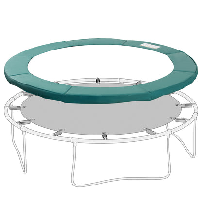 Soozier 14FT Trampoline Pad Replacement, Î¦168" Spring Cover, Water-Resistant Universal Round Trampoline Safety Pad, No Holes for Pole, Green