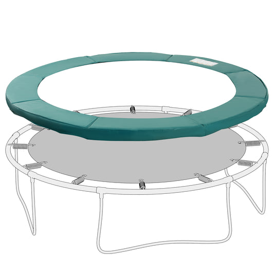 Soozier 14FT Trampoline Pad Replacement, Î¦168" Spring Cover, Water-Resistant Universal Round Trampoline Safety Pad, No Holes for Pole, Green