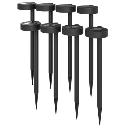 Outsunny 8 Pack Solar Garden Lights Outdoor Auto On/Off Solar Pathway Lights, IP44 for Driveway, Walkway, Yard Landscape Lighting