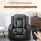 HOMCOM Swivel Massage Recliner Chair Rocker, Overstuffed Manual Reclining Sofa, PU Leather Rocking Chair with Side Pockets, Cup Holders, for Living Room, Nursery, Brown