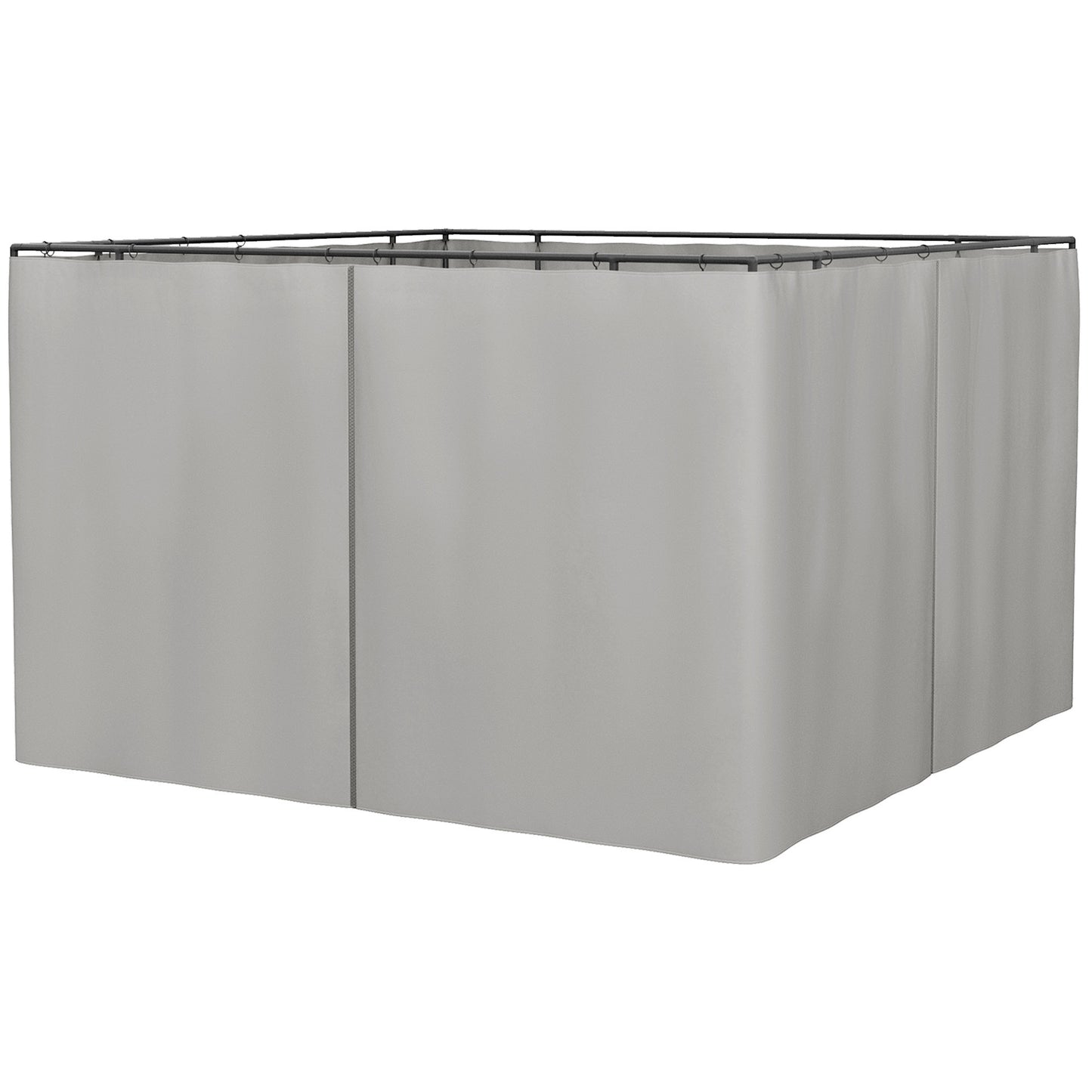 Outsunny 10' x 10' Universal Gazebo Sidewall Set with 4 Panels, Hooks/C-Rings Included for Pergolas & Cabanas, Beige
