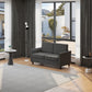 HOMCOM 2-Seat Sofa Two-Seater Couch with Armrests and Wood Legs for Living Room, Bedroom, Dark Grey