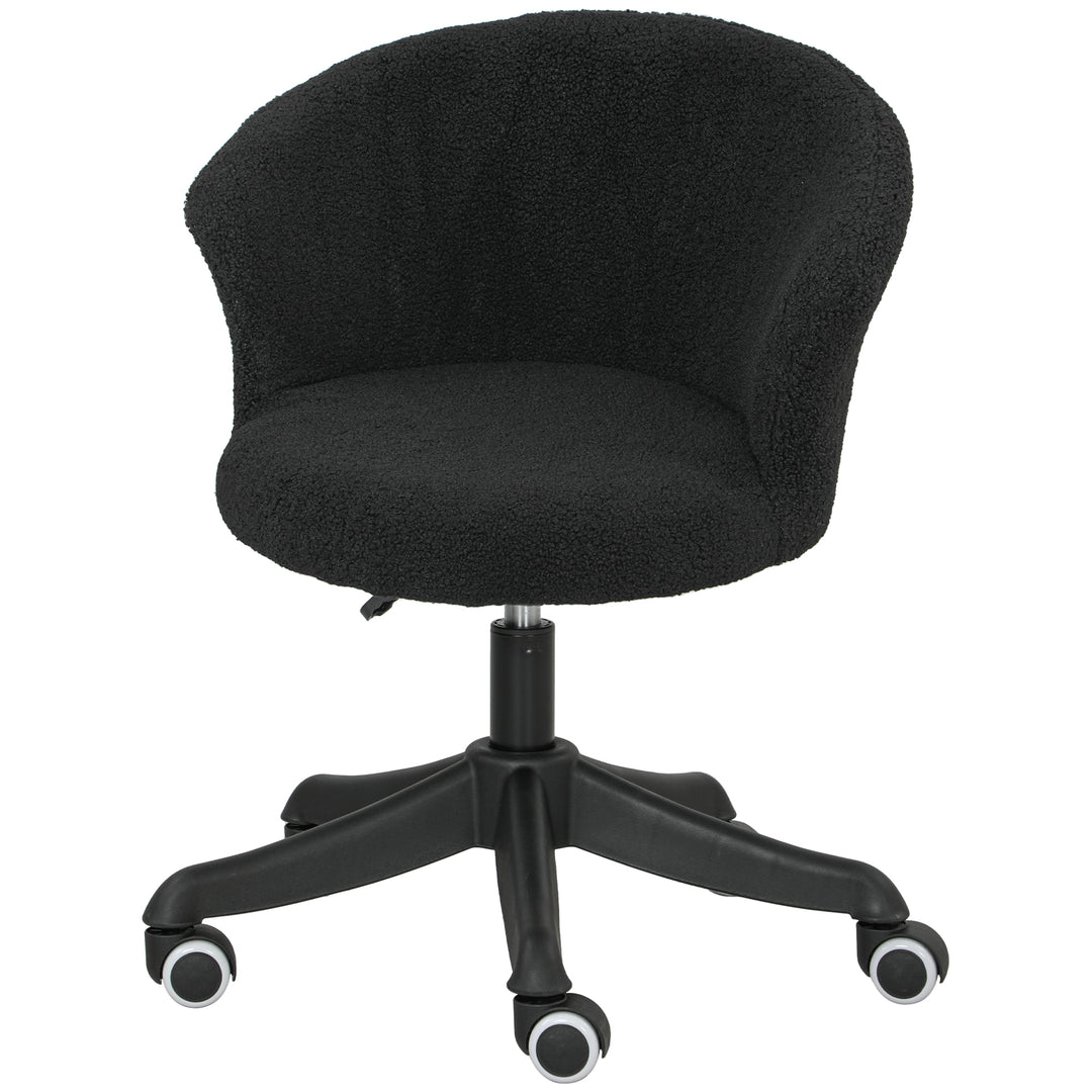 Vinsetto Armless Office Chair, Fluffy Computer Desk Chair with Adjustable Height, Swivel Wheels, Mid Back, White