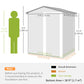 Outsunny 5ft x 4ft Garden Metal Storage Shed, Tool Storage Shed with Top Vents, Sliding Door, Sloped Roof and Foundation Kit for Garden, Patio, Lawn, Dark Grey