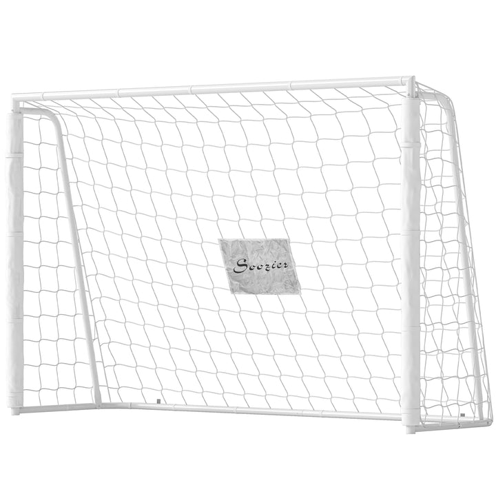 Soozier 6ft x 4ft Soccer Goal Net with Metal Frame, PE Mesh, Ground Stakes, Easy Assembly, Yellow