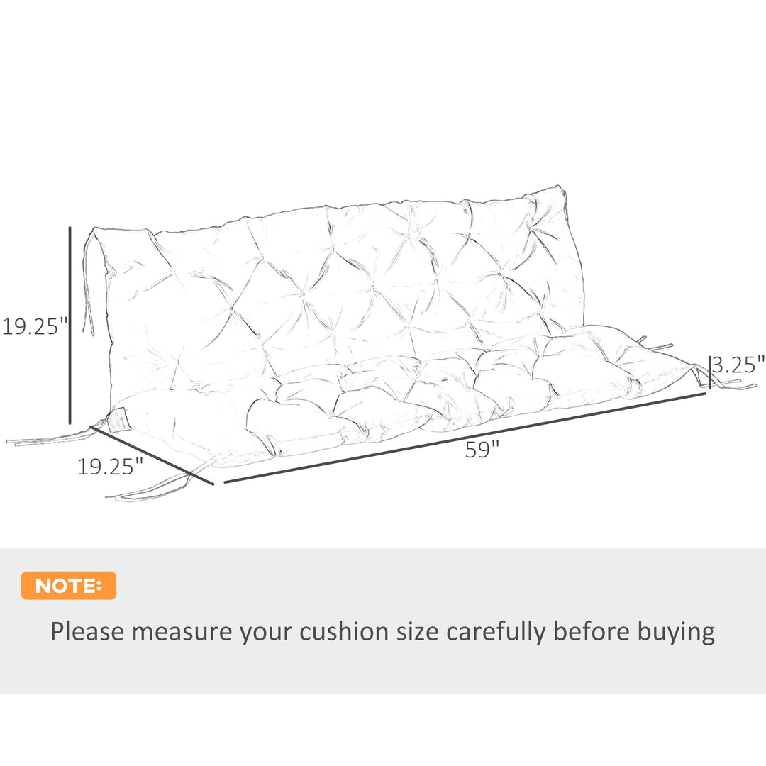 Outsunny 3 Seater Outdoor Seat Pads Bench Swing Chair Replacement Cushions Backrest for Patio Garden, Dark Grey