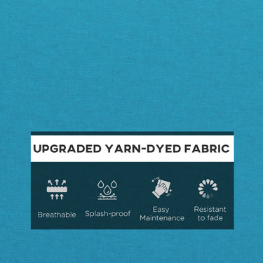 Outsunny 4-Piece Seat Cushion Pillows Replacement, Patio Chair Cushions Set with Back for Indoor Outdoor, Turquoise