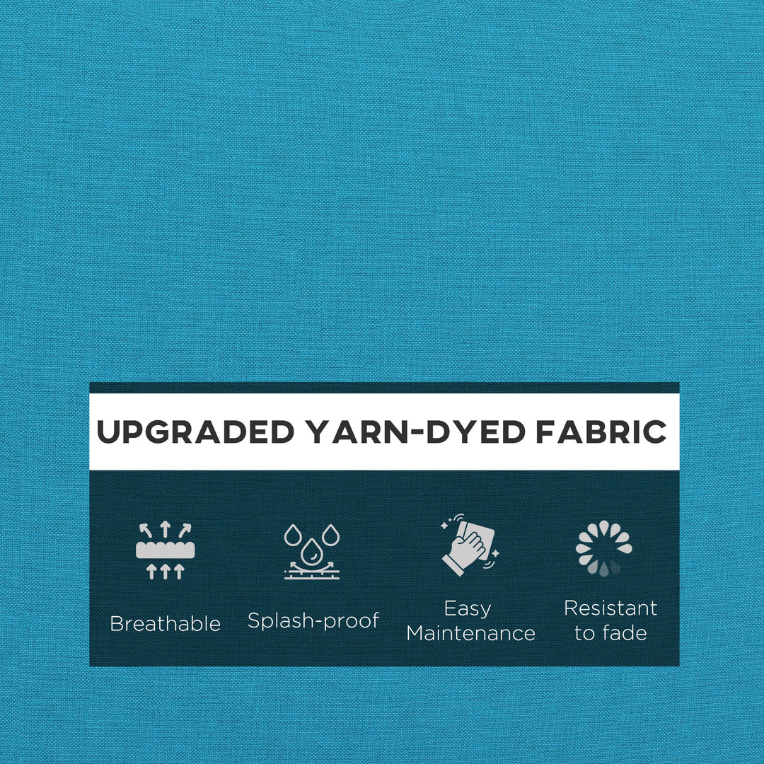 Outsunny 4-Piece Seat Cushion Pillows Replacement, Patio Chair Cushions Set with Back for Indoor Outdoor, Turquoise