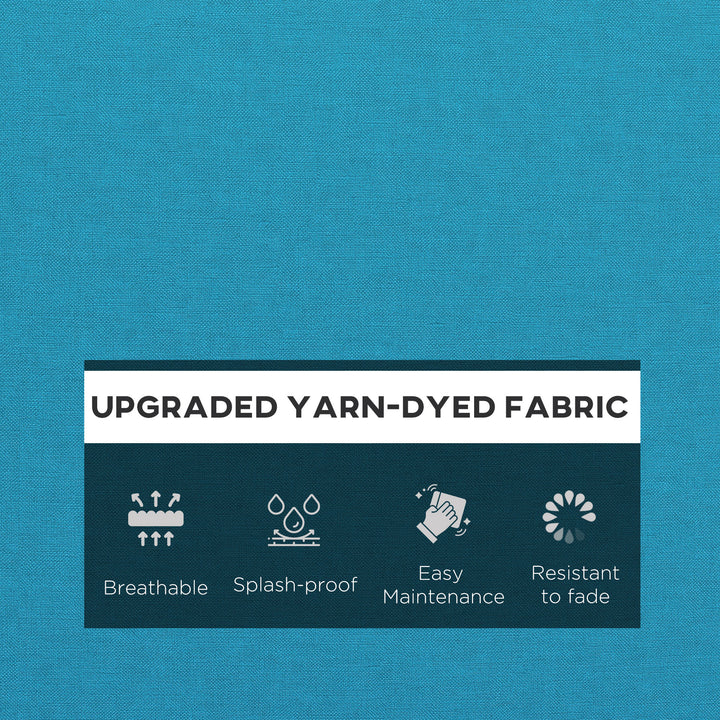 Outsunny 4-Piece Seat Cushion Pillows Replacement, Patio Chair Cushions Set with Back for Indoor Outdoor, Turquoise