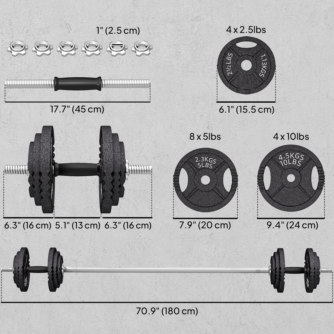 Soozier Adjustable Dumbbell Set, 2 in 1 Weights Dumbbells Set for Home Gym, 112lb Free Weights with Non-Slip Grip