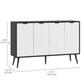 HOMCOM Modern Sideboard and Buffet, Dining Room Cabinet with Adjustable Shelves for Kitchen, Living Room, Natural