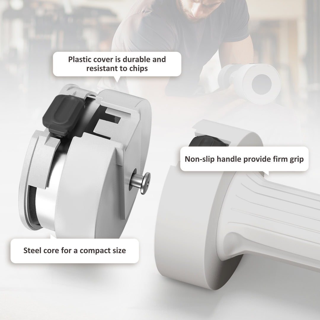 Soozier 11lbs Adjustable Dumbbell Set of Two, Hand Weights with 12 Weight Plates and Non-Slip Handles, for Men and Women, Home Gym Workout, White