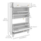 HOMCOM Slim Shoe Storage with 2 Flip Drawers and Adjustable Shelves Shoe Cabinet Organizer for 8 Pair,  White
