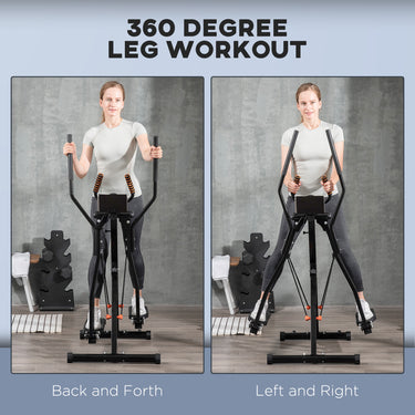 Soozier Gazelle Glider Air Walker Exercise Machine Elliptical Trainer with Four Resistance Levels, LCD Monitor, Heart Rate Sensor, Two Wheels