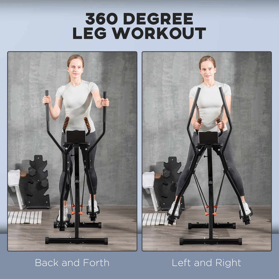 Soozier Gazelle Glider Air Walker Exercise Machine Elliptical Trainer with Four Resistance Levels, LCD Monitor, Heart Rate Sensor, Two Wheels