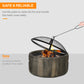 Outsunny 18" Metal Outdoor Fire Pit Wood Burning Fire Bowl with Spark Cover, Poker for Patio, Picnic, Backyard, Dark Brown