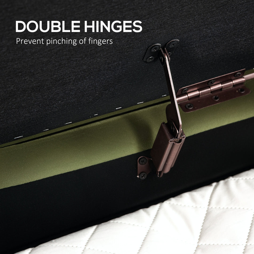 HOMCOM Upholstered Bedroom Bench, Channel Tufted Ottoman Bench with Thick Padding and Metal Legs, Cream White