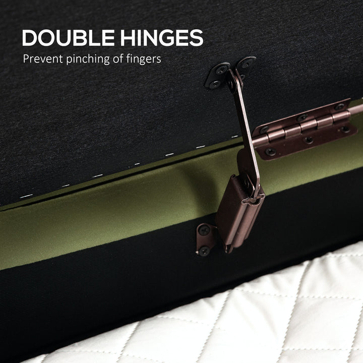 HOMCOM Upholstered Bedroom Bench, Channel Tufted Ottoman Bench with Thick Padding and Metal Legs, Cream White