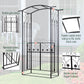 Outsunny 7Ft Outdoor Garden Arbor, Wedding Arch for Ceremony, Trellis with Scrollwork Design, Ideal for Climbing Vines and Plants, Black