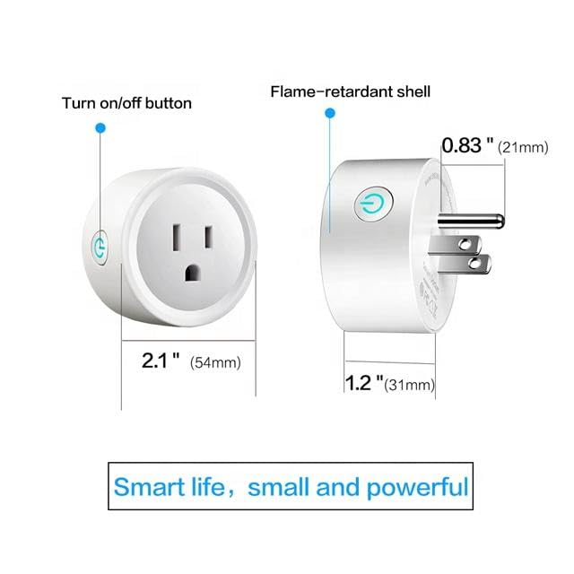 10A Wi Fi Smart Plug, Compatible with Alexa and Google Home sockets, Remote Control with Timing Function, Voice Control, Timing and scheduling,Works with Your Wi-Fi Router – no hub Required.