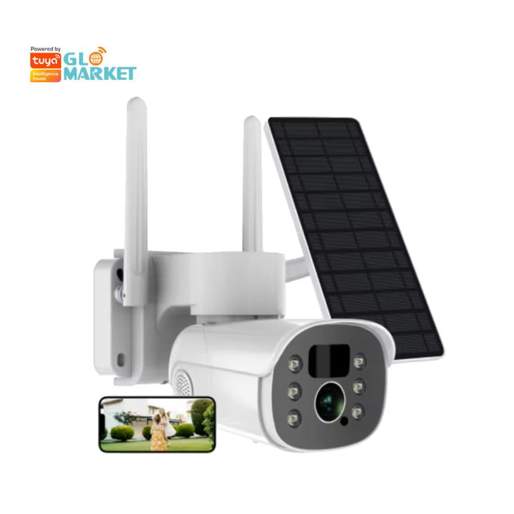 2K Solar Security Camera Wireless Outdoor, 2.4G WiFi & 360˚PTZ Camera, Color Night Vision, Motion Detection, 2-Way Audio, Solar-Powered Battery, Alexa/Google Assistant, SD Card/Cloud Storage