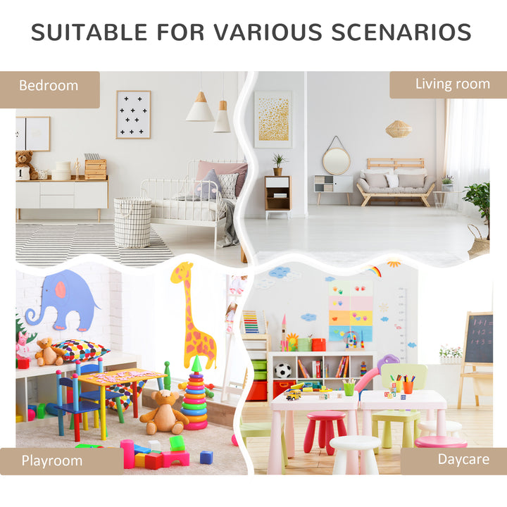 HOMCOM Kids Bookcase Multi-Shelf Rack Organizer with Storage Drawer for Books for Reading Nook, Classroom, Bedroom, Playroom, Grey