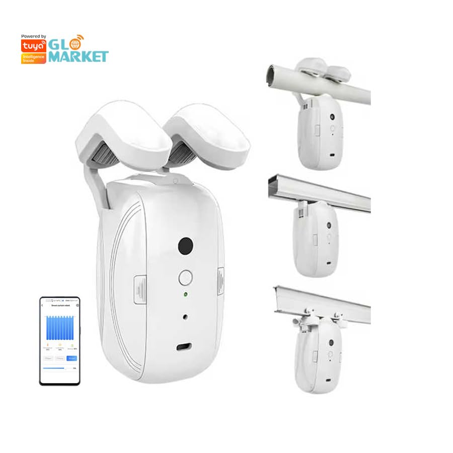 Smart Automatic Curtain Opener Closer,Automatic Curtain Rod Opener,Remote Controlled Electric Curtain Opener,Upgraded High-Performance Curtain Robot Motor,Electronic Auto Curtain Mover Gadget