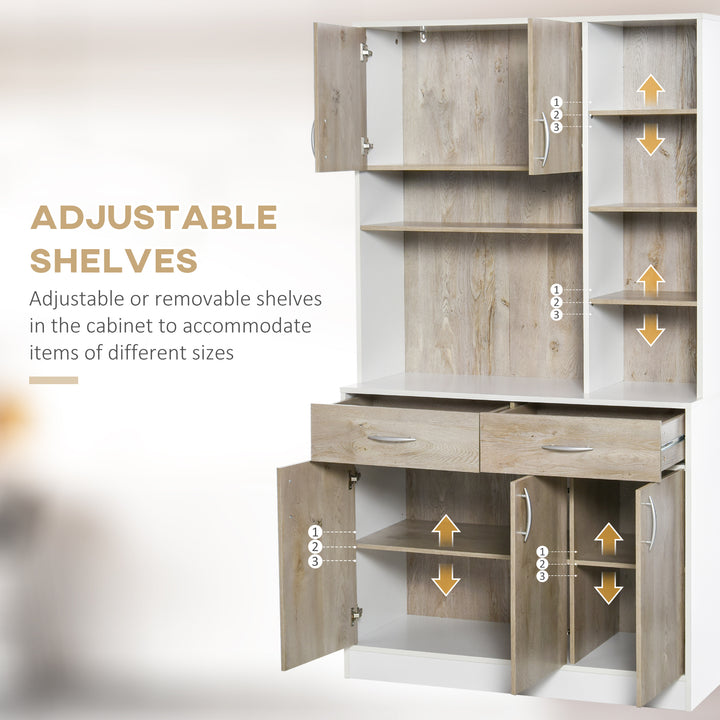 HOMCOM Kitchen Buffet with Hutch Multi Storage Cupboard Cabinet Server Sideboard with Drawers