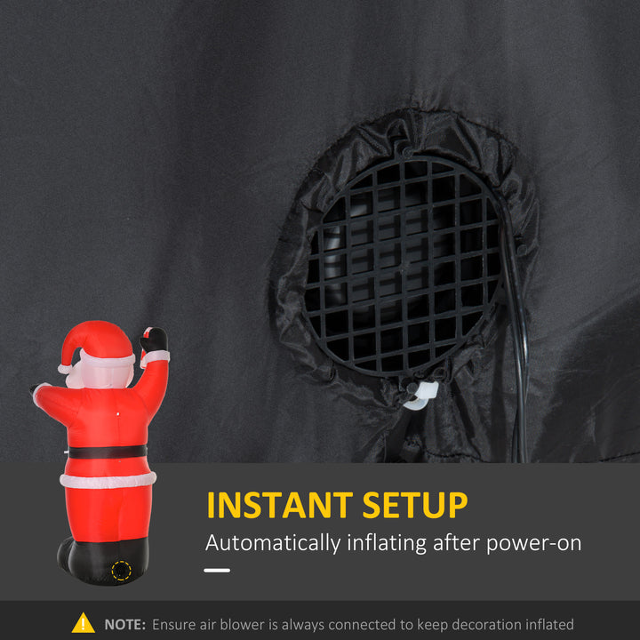 HOMCOM 8ft Inflatable Christmas Santa Claus with Candy Cane, Blow-Up Outdoor LED Yard Display for Lawn Garden Party