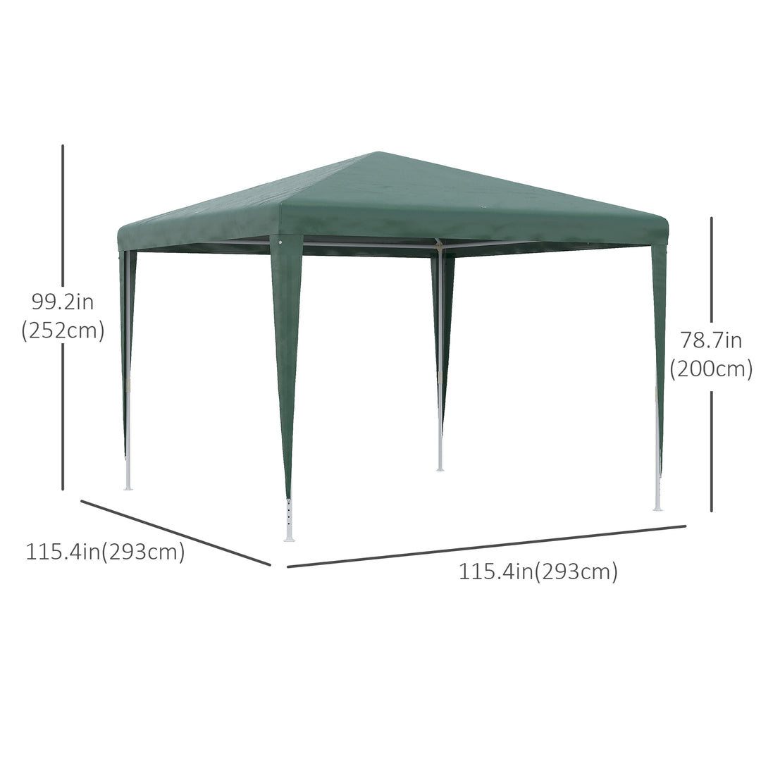 Outsunny 10x10ft Party Tent Portable Gazebo, Folding Garden Canopy Event Shelter Outdoor Sunshade White