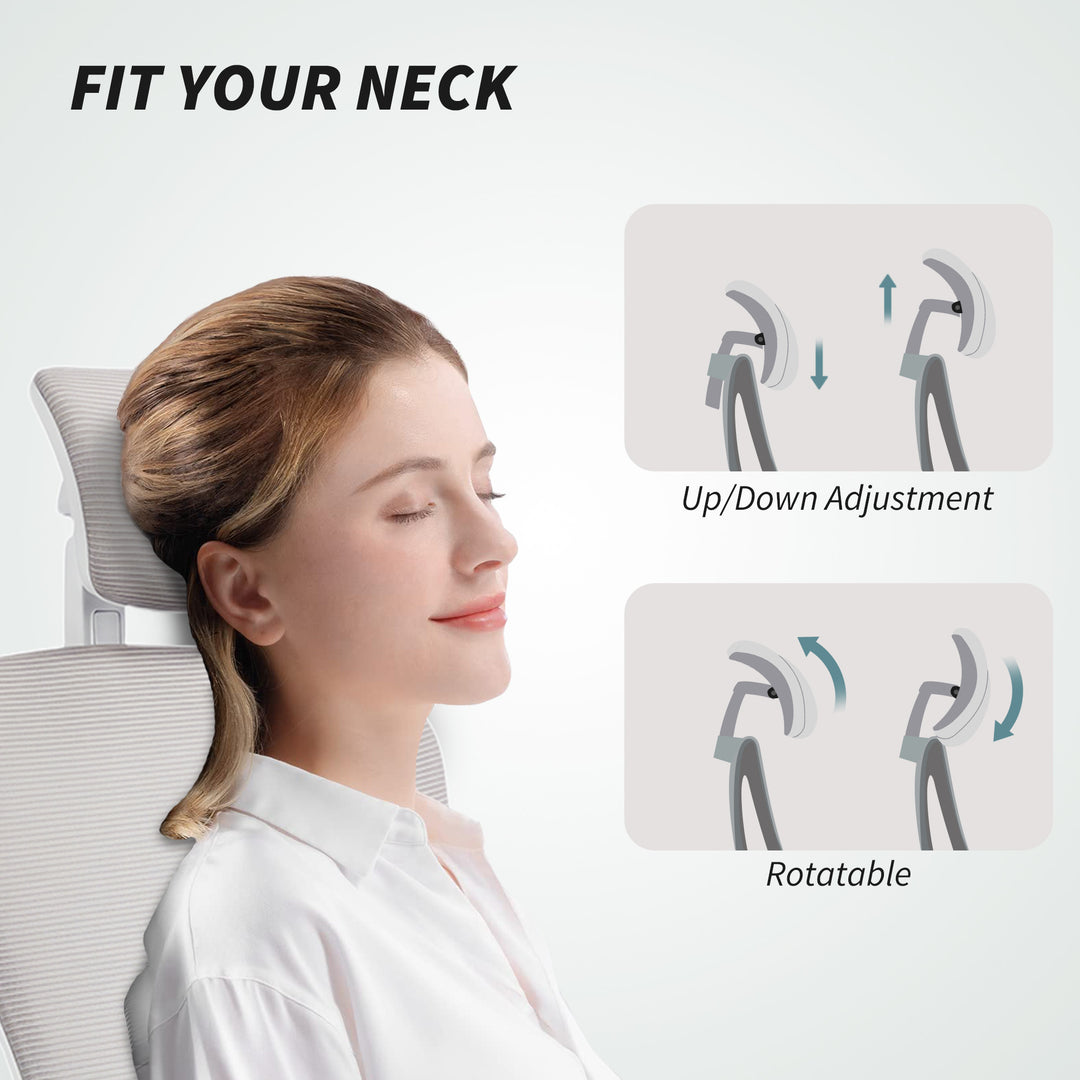 HOMCOM Ergonomic Office Chair, Mesh Desk Chair with Adjustable Headrest, Lumbar Support and Height, Tilt Function, Light Green