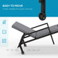 Outsunny Wicker Chaise Lounger with 5-Level Adjustable Backrest, Light Grey