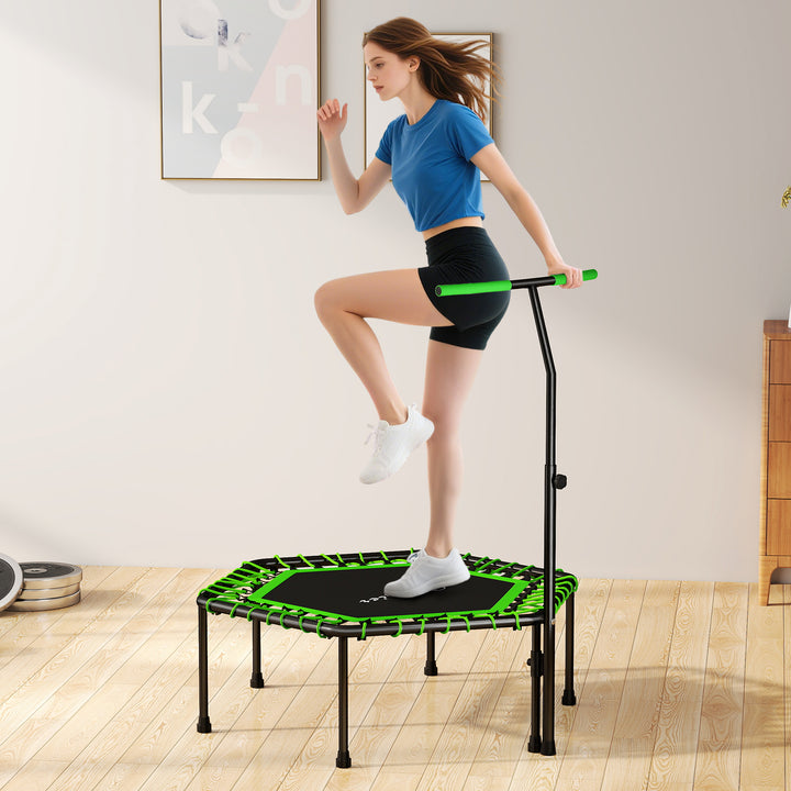 Soozier 45" Rebounder Trampoline for Adults, Mini Fitness Trampoline Bungee Rebounder with 3-Level Adjustable Handle