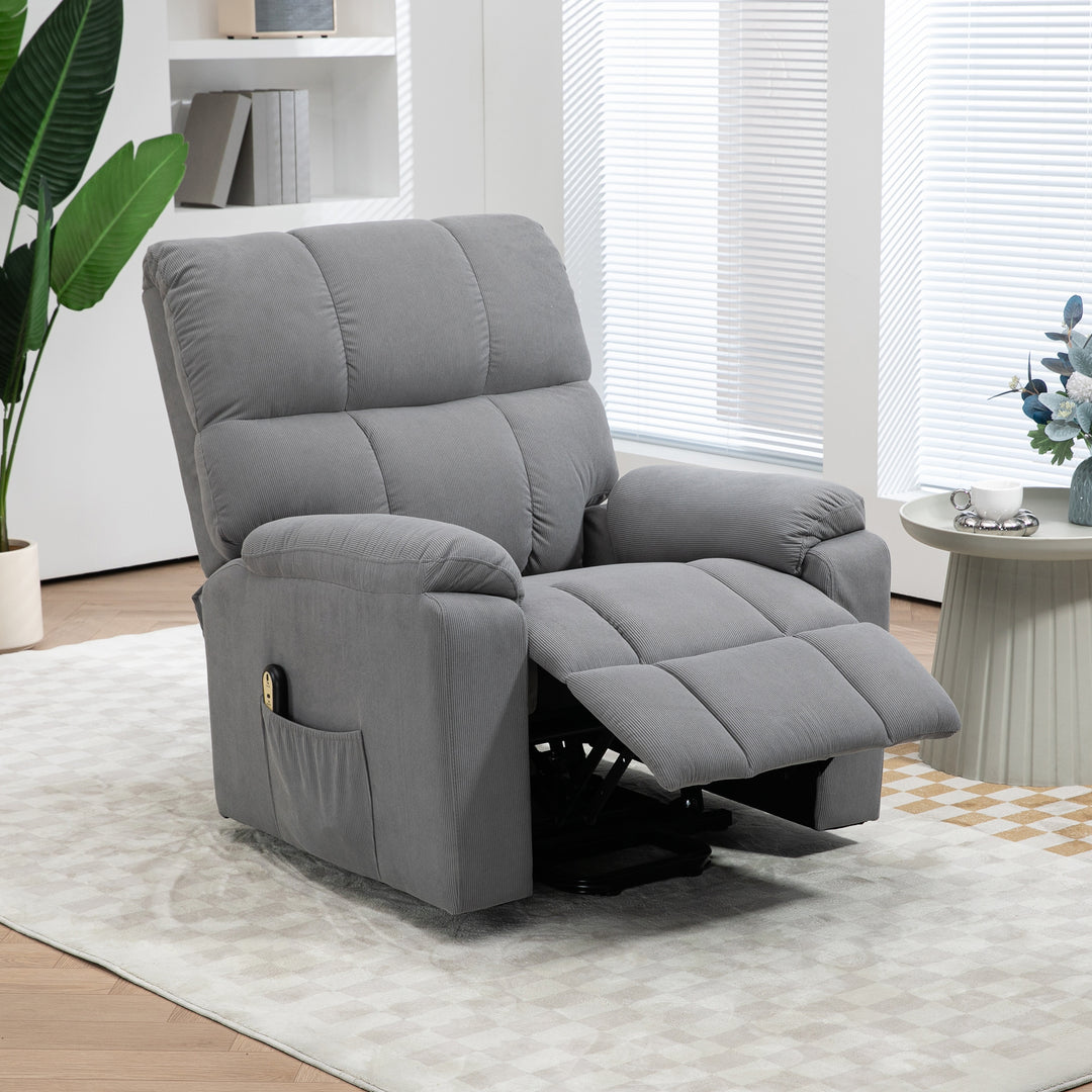 HOMCOM Lift Chair for Seniors, Microfibre Upholstered Electric Recliner Chair with Remote, Quick Assembly, Grey