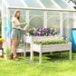 Outsunny 2 Tiers Wood Plant Raised Bed Flower Vegetable Herb Grow Box Stand Garden  Step Planter Stand Free Combination Natural