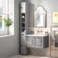 kleankin 71" Tall Bathroom Storage Cabinet, Narrow Bathroom Cabinet with Open Shelves, 2 Door Cabinets, Adjustable Shelves, for Kitchen, Hallway, Living Room, White