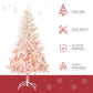 HOMCOM 6ft Artificial Christmas Tree Home Decoration Automatic Open  White and Pink
