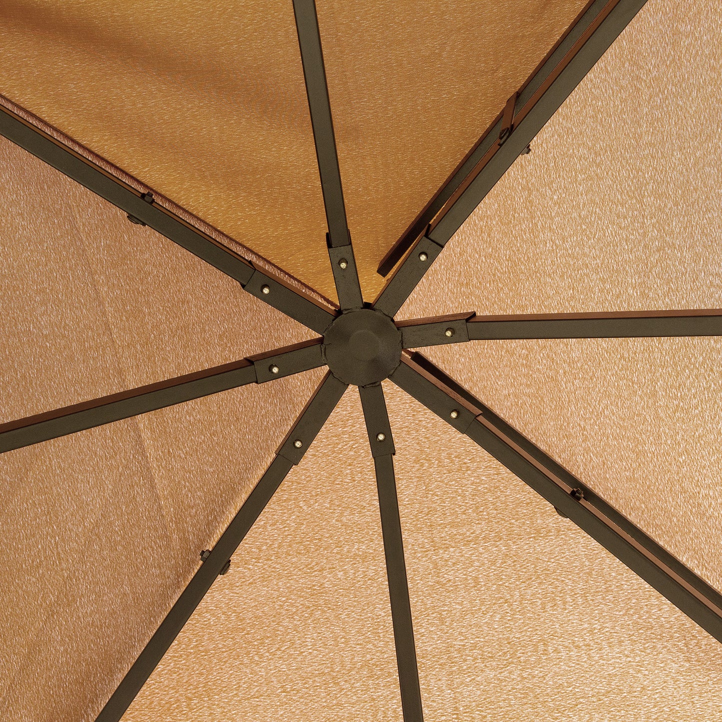 Outsunny 10' x 10' Outdoor Patio Gazebo Double Soft-top Garden Shelter Tent with Curtains, & Mesh Screen Drapes, Brown