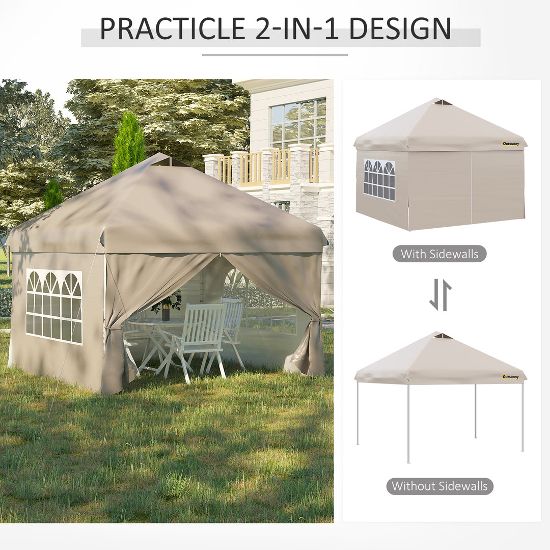 Outsunny 10' x 10' Pop Up Canopy Tent, Instant Sun Shelter, Tents for Parties, with Wheeled Carry Bag, Blue