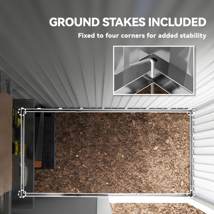 Outsunny Outdoor Storage Shed, Steel Lean-to Shed with Adjustable Shelf, Lock, Gloves, 5'x3'x6', Green