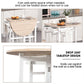 HOMCOM Kitchen Trolley 3 Piece Kitchen Cart Set Drop Leaf Breakfast Table and 2 Stools w/ Rolling Wheels & Towel Bars, Wood & White