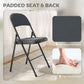 HOMCOM 4 Pack Folding Chairs with Padded Seats, Velvet Portable Party Chairs with Steel Frame, Beige