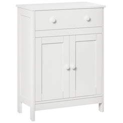 HOMCOM Bathroom Cabinet, Freestanding Accent Sideboard with Storage Drawer & Adjustable Shelf, White